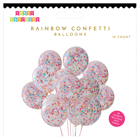 Rainbow Confetti Balloon Set 12 Count